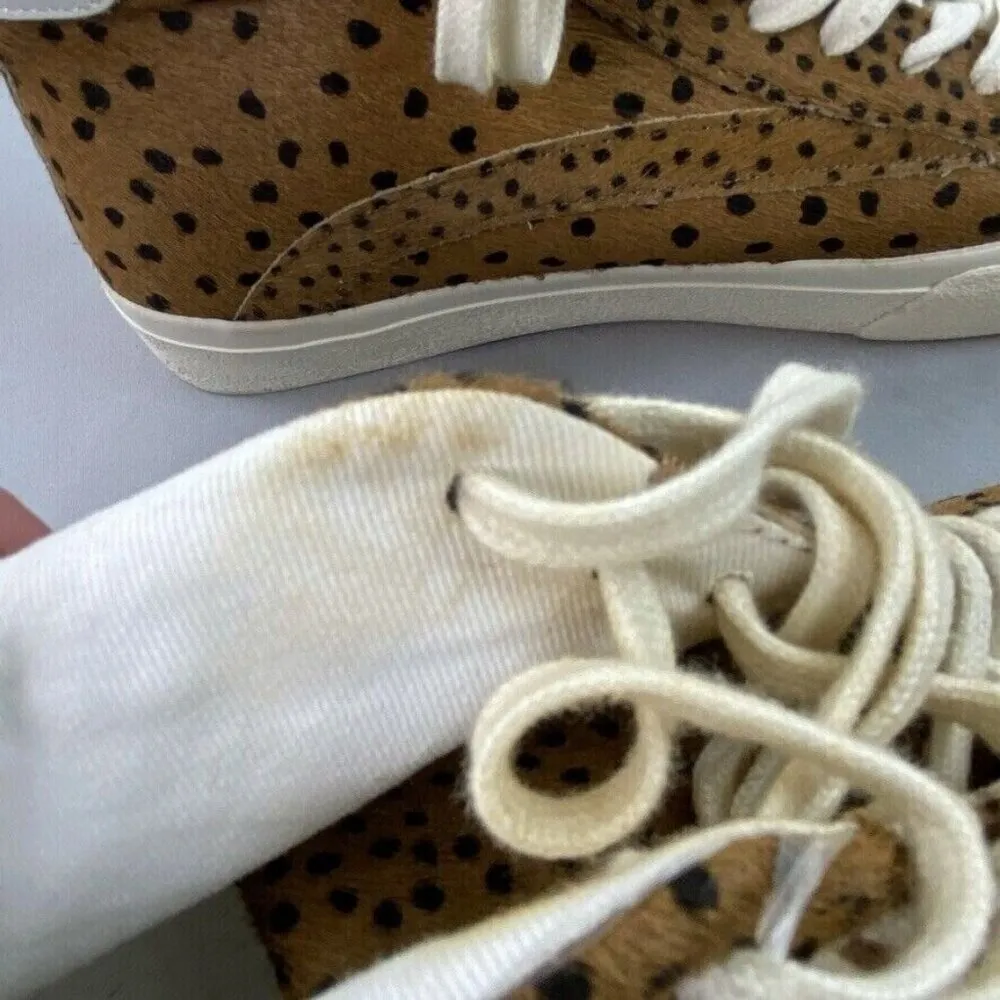 Madewell $110 Hightop Sneakers Spotted Dot Calf Hair Size 6.5 AA182 - Image 6