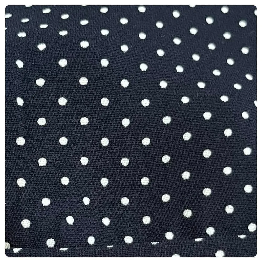Zara Navy Blue White Small Polka Dot Pocket Slouchy Cuff Pant Size XS Preppy - Image 2