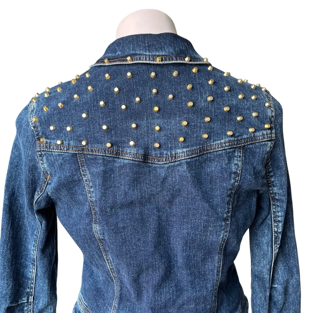Romeo & Juliet Studded Cropped Denim Jacket, Sz M - Image 11