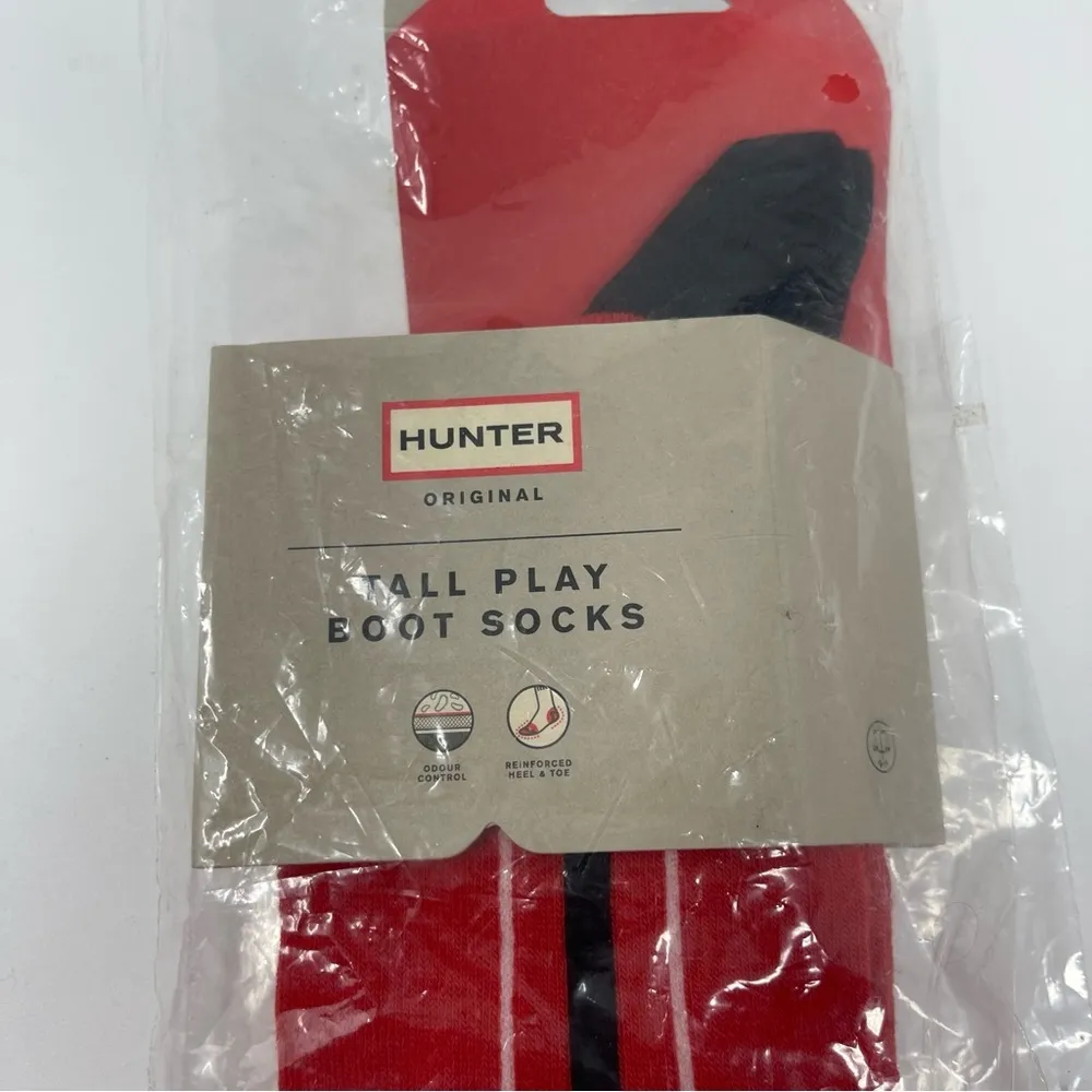 New Hunter tall play boot knit red socks sz S/M - Image 2