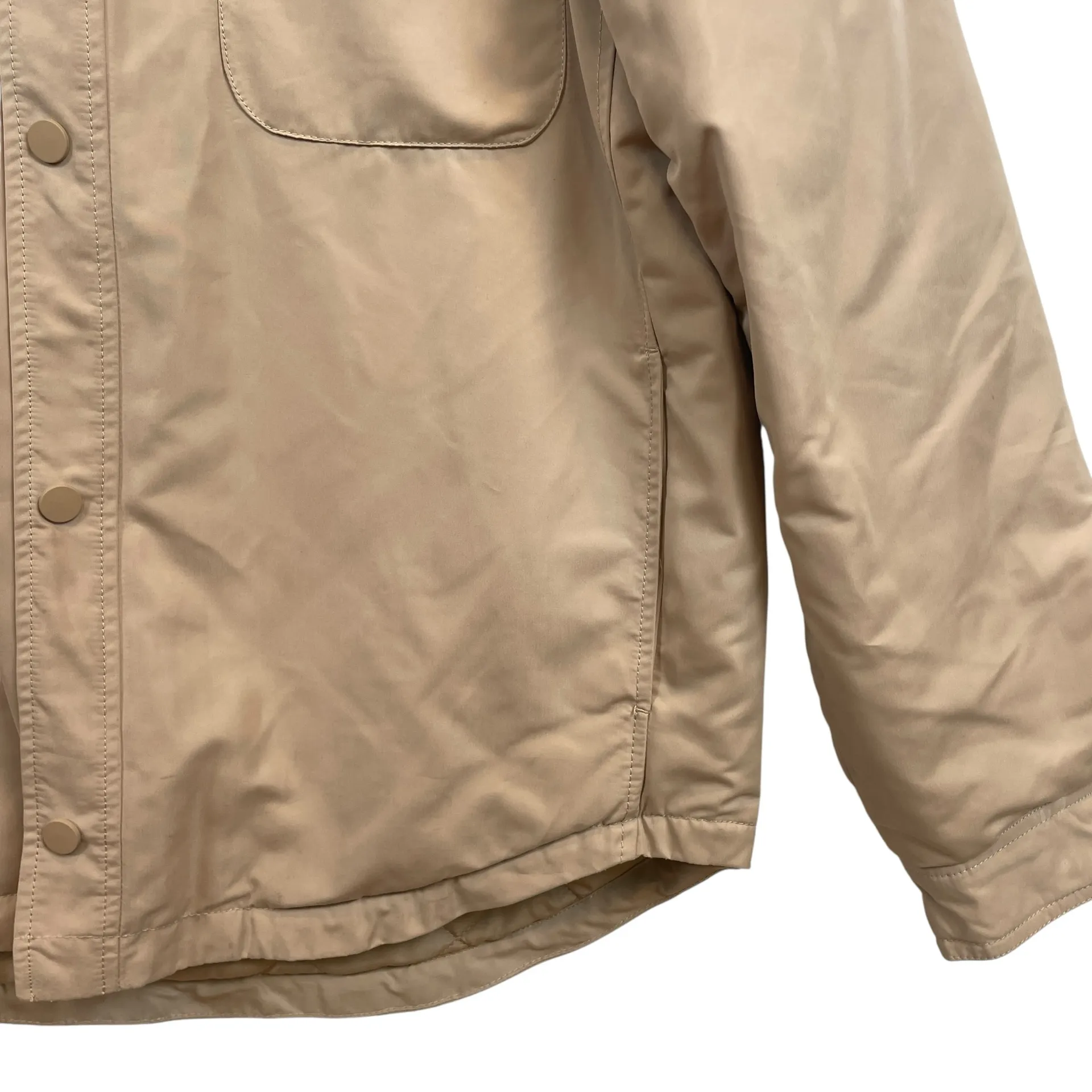 ZARA Woman Beige Quilted Water-Repellent Puffer Overshirt Jacket Size Large - Image 5