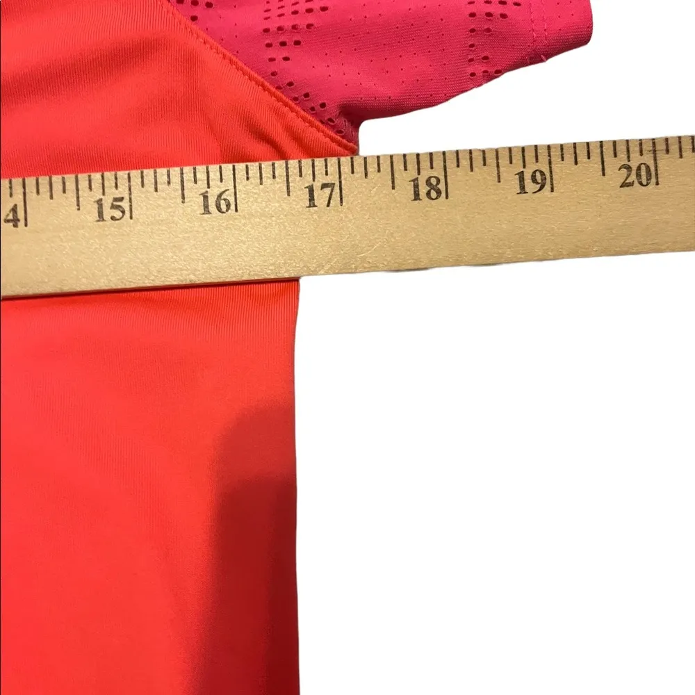 Under armour orange and red short sleeve polo shirt size small - Image 6