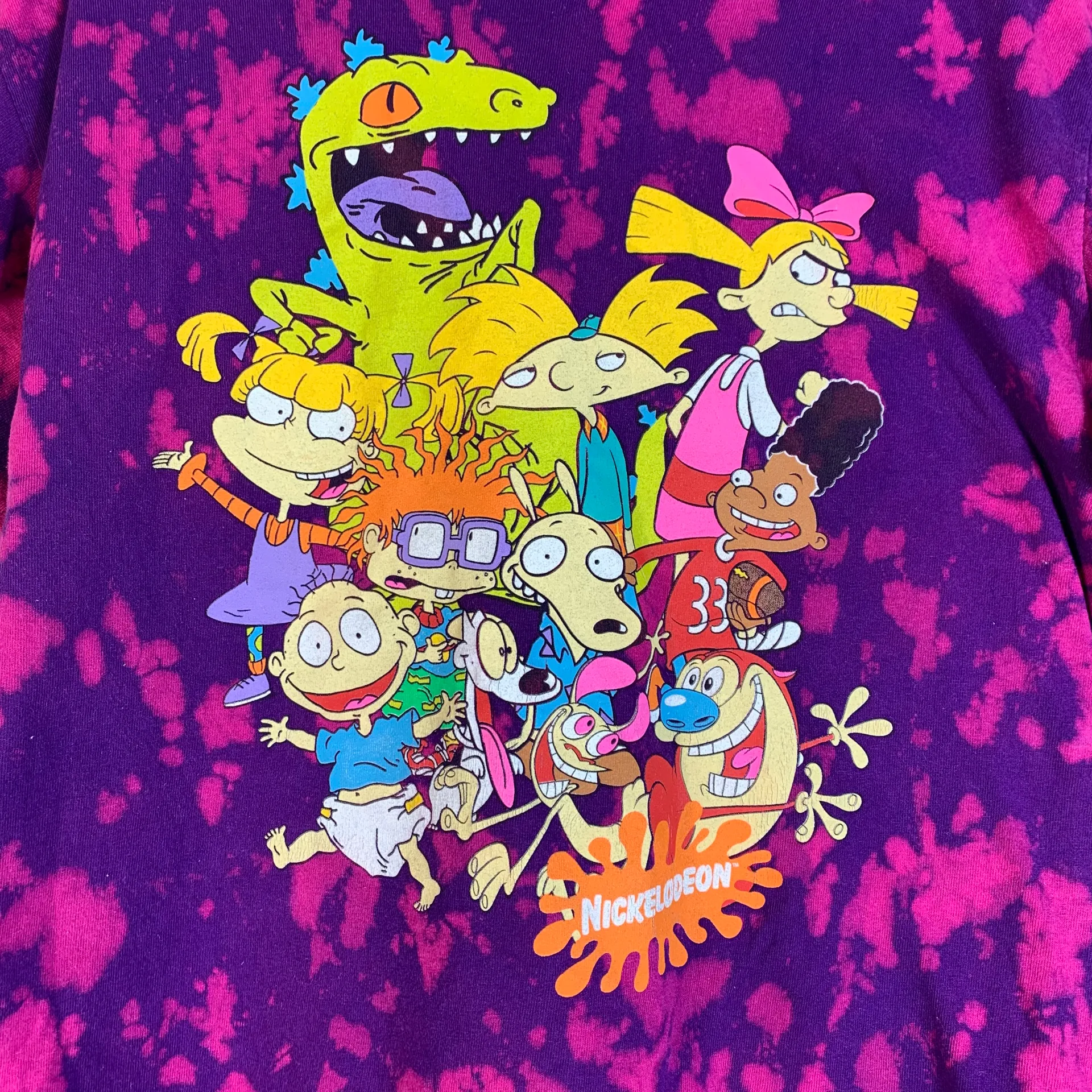Nickelodeon Rugrats/Hey Arnold tie dye graphic tshirt size M purple - Image 3