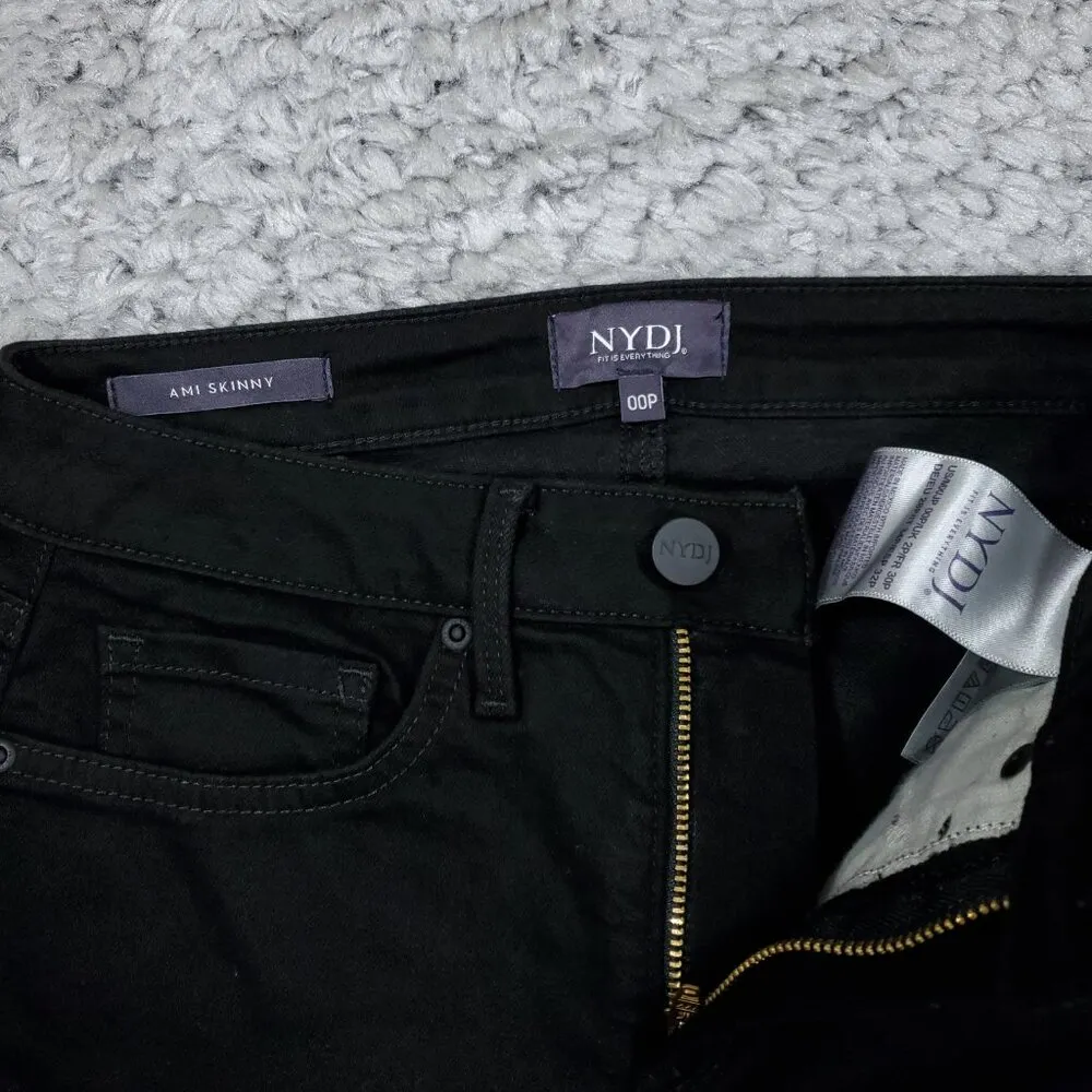 NYDJ Ami Skinny Jeans Black Stretch Women's Size 00P Petite - Image 4