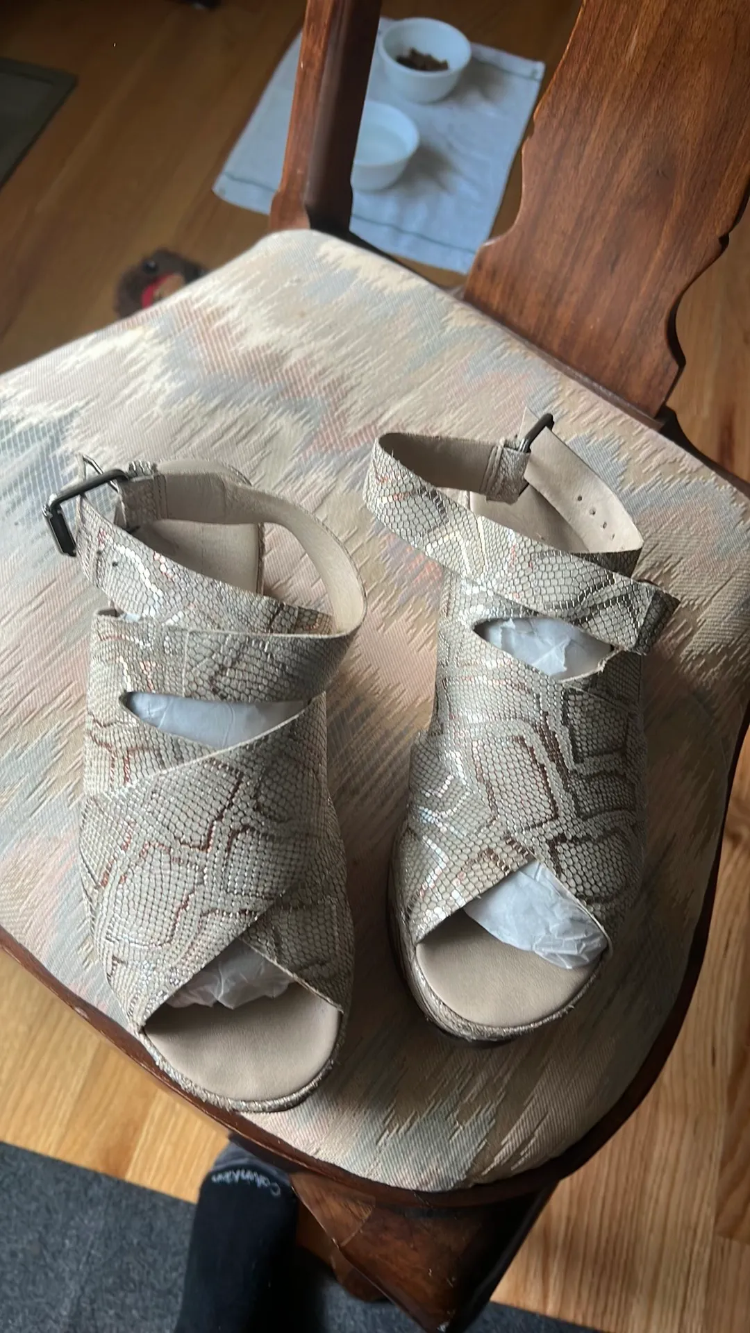 Snakeskin Platform Sandals - Image 5