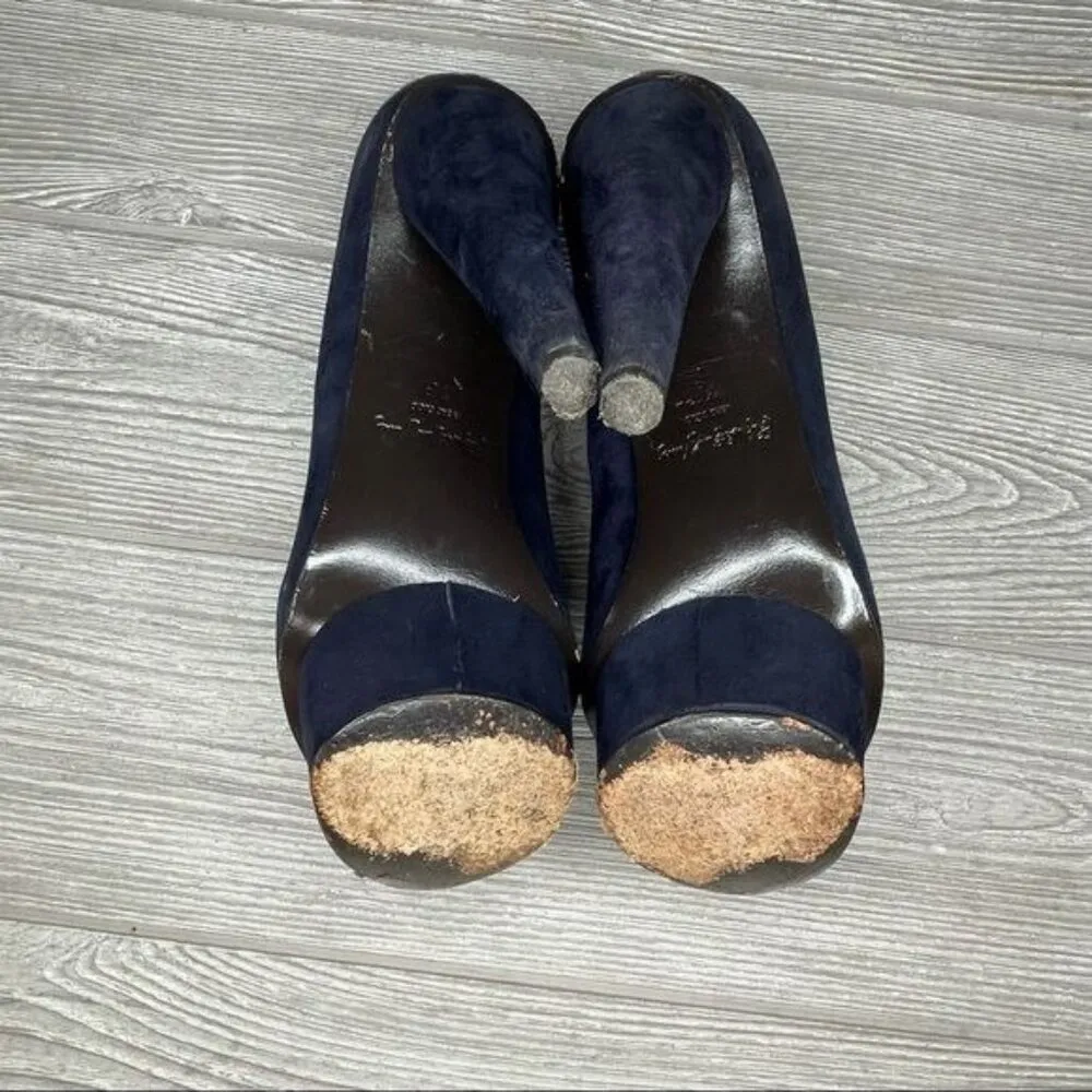 Vintage Elizabeth and James black / blue stiletto heeled pumps size 7 - Image 6