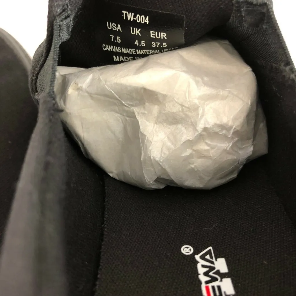 Tanleewa Womens Canvas Sneakers Slip On Basic Black Size 7.5 - Image 6