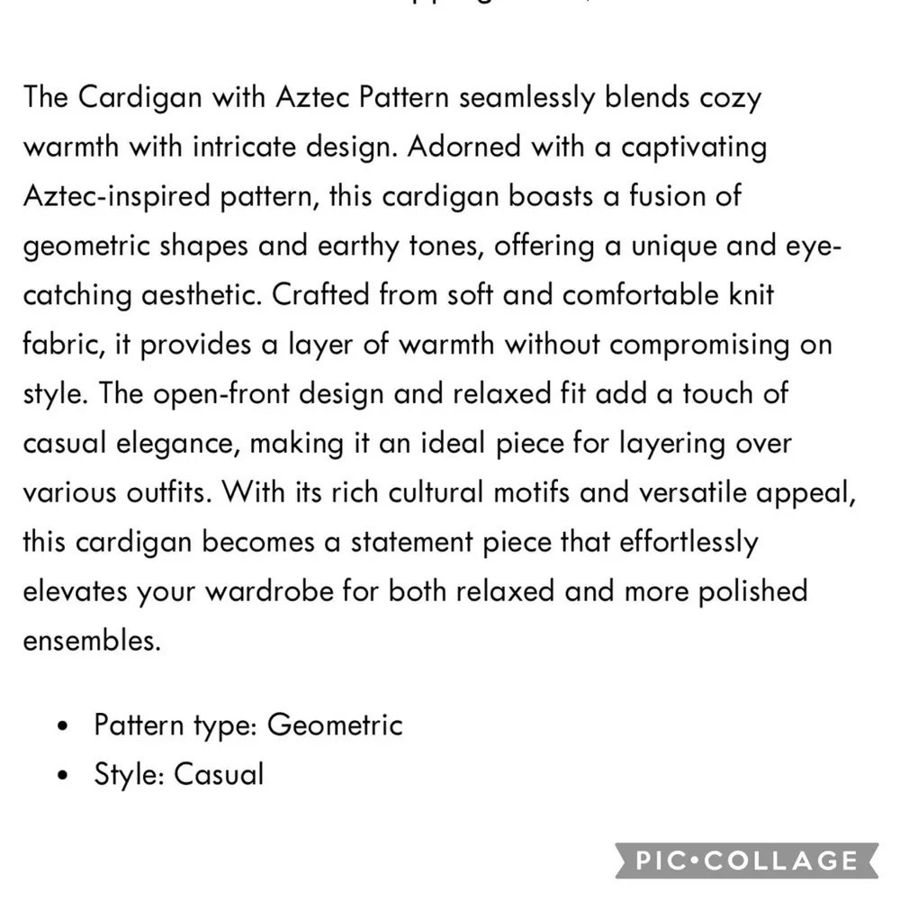 Sew In Love Aztec Cardigan Southwestern Open Front Print Tan Cream S Relaxed - Image 16