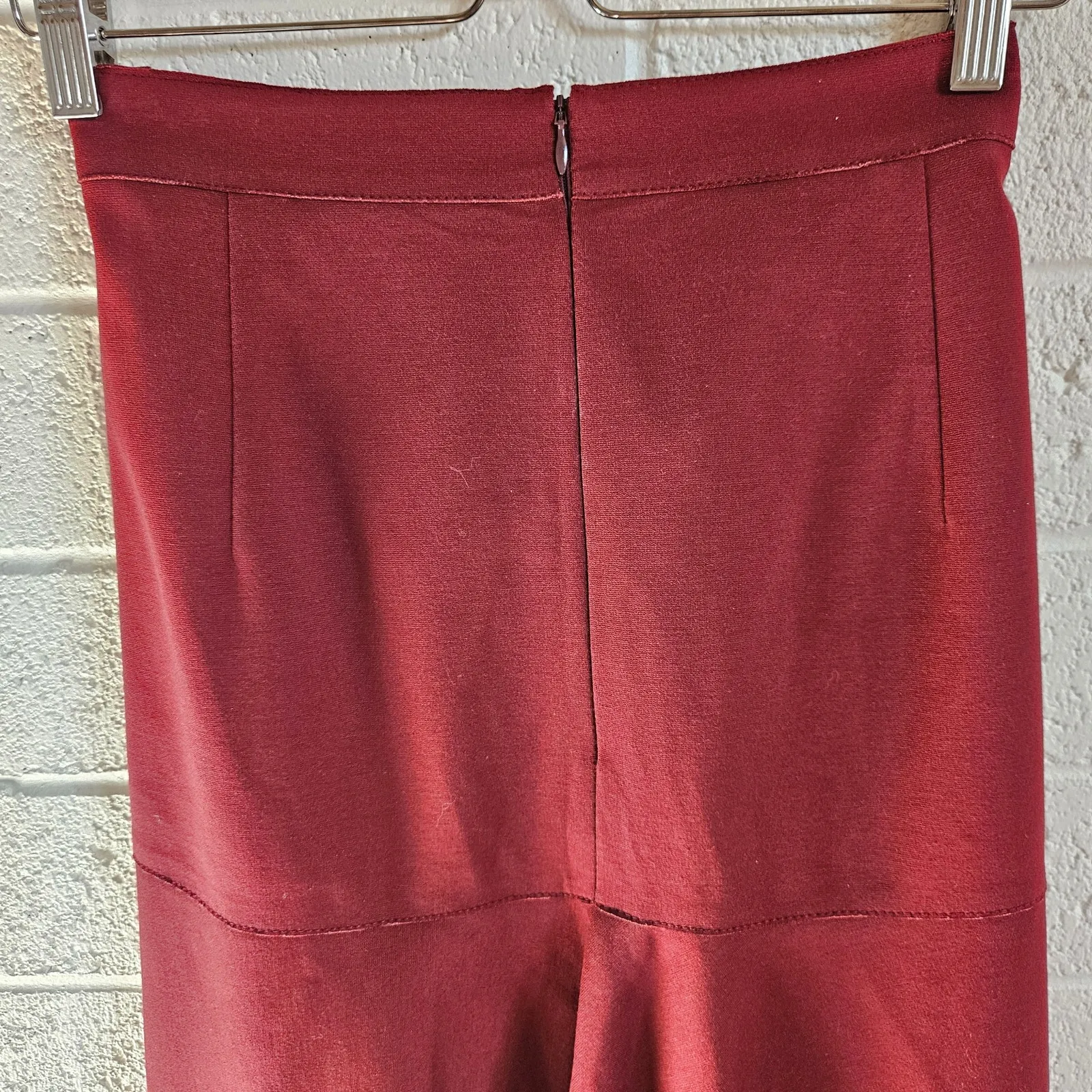 Akris Punto Flare Jersey Skirt Burgandy Red Size US 14 Christmas‎ Glam Holidays - Image 7