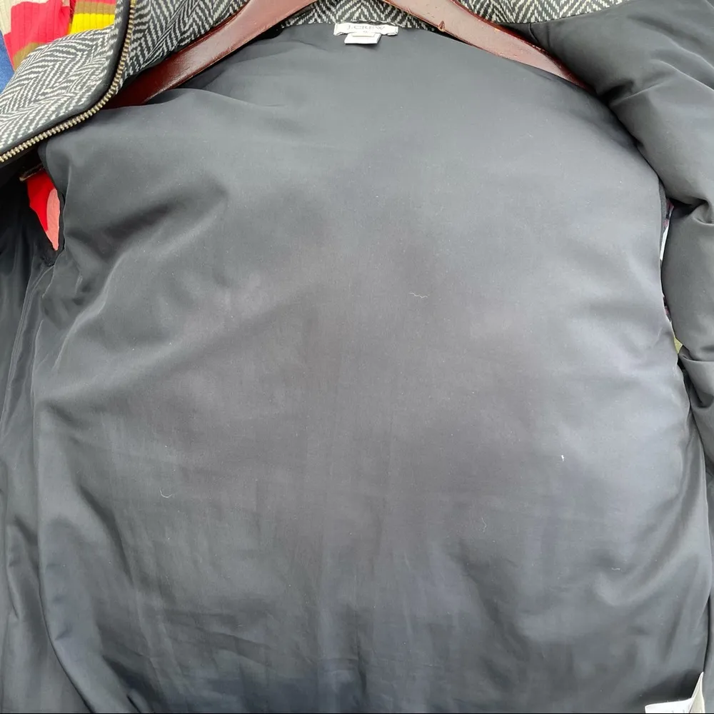 J Crew Women’s Vest Excursion Herringbone Beige Black Quilted Puffer XS - Image 9