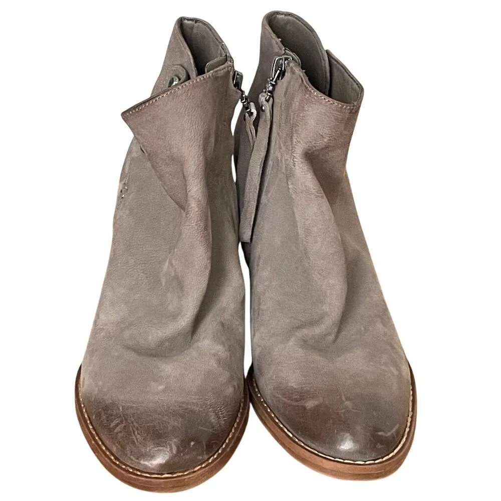 Sam Edelman Studded Leather Ankle Boots Gray Taupe - Image 3