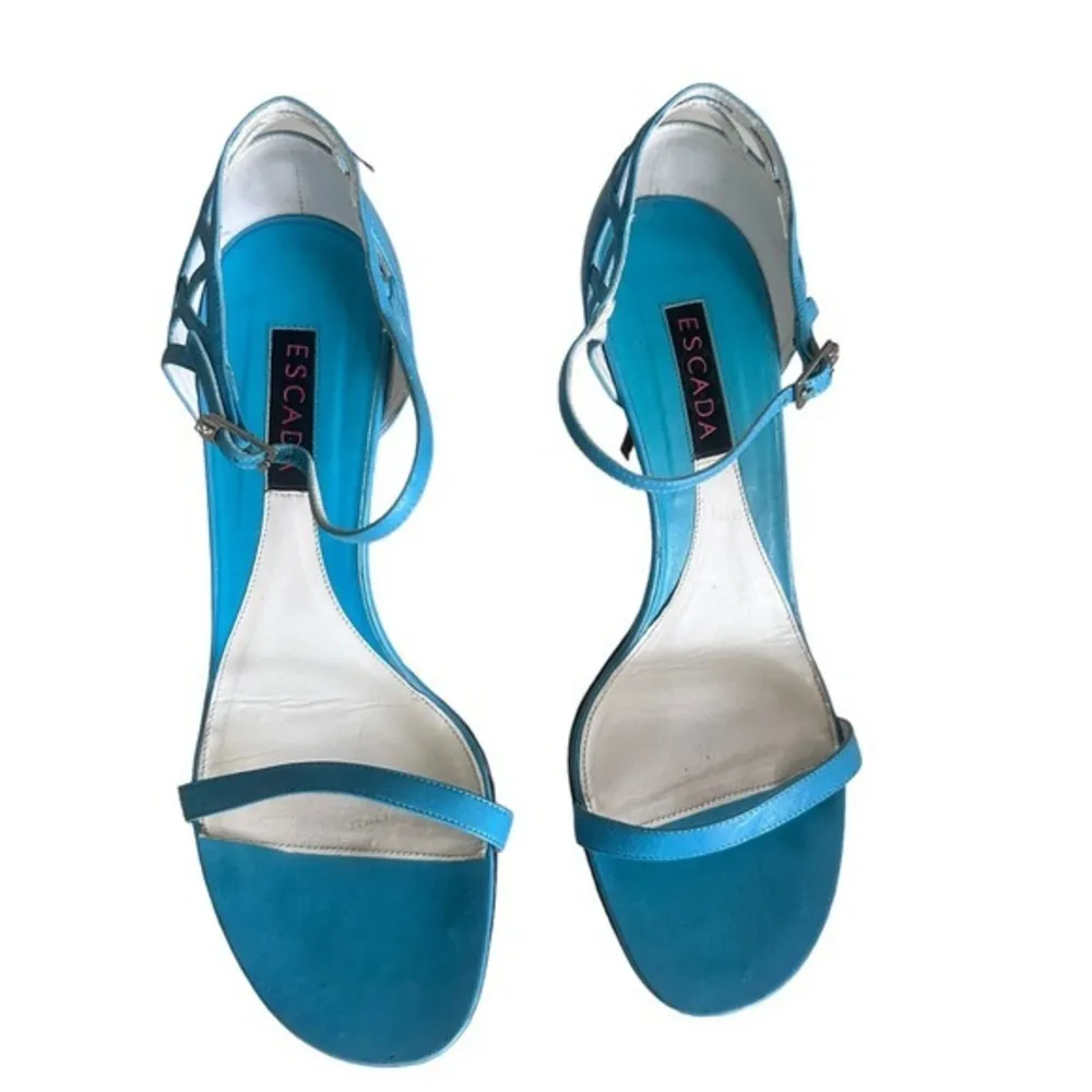 Escada 8 blue open toe strap Y2K Sandal‎ Italy - Image 3