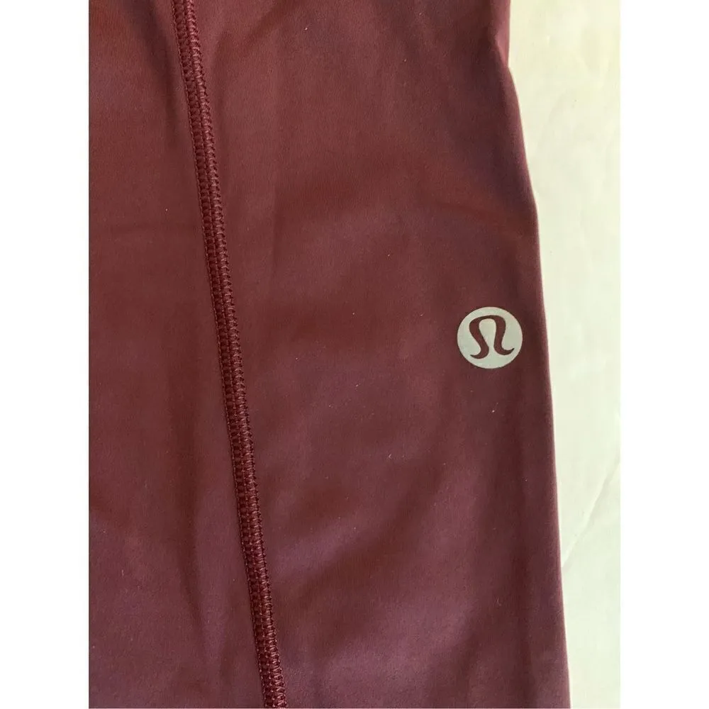 Lululemon Fast and Free Crop II 19" *Non-Reflective Cassis Burgundy Size 4 - Image 5