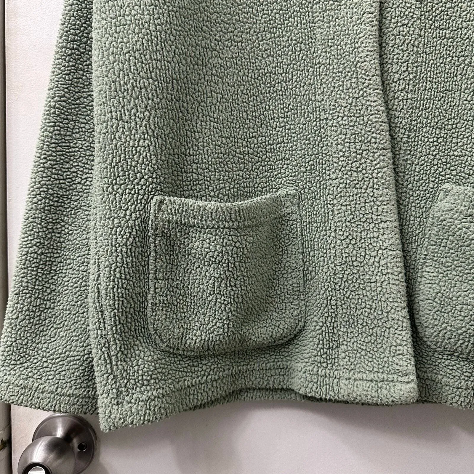 Karen Neuburger‎ S Jacket Mint Green Fleece Knit Retro Plush Pastel Teddy Winter - Image 4