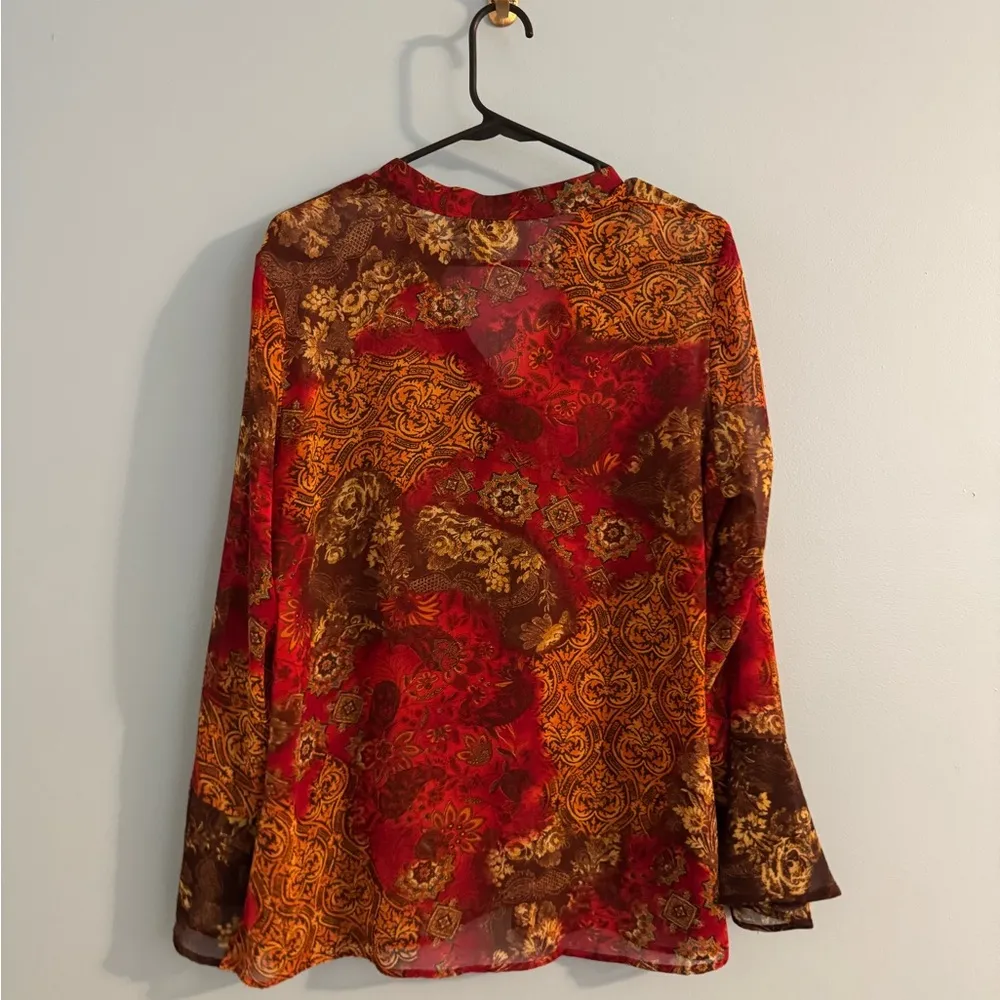 vintage blouse longsleeve from notations boho style size L Size L - Image 6