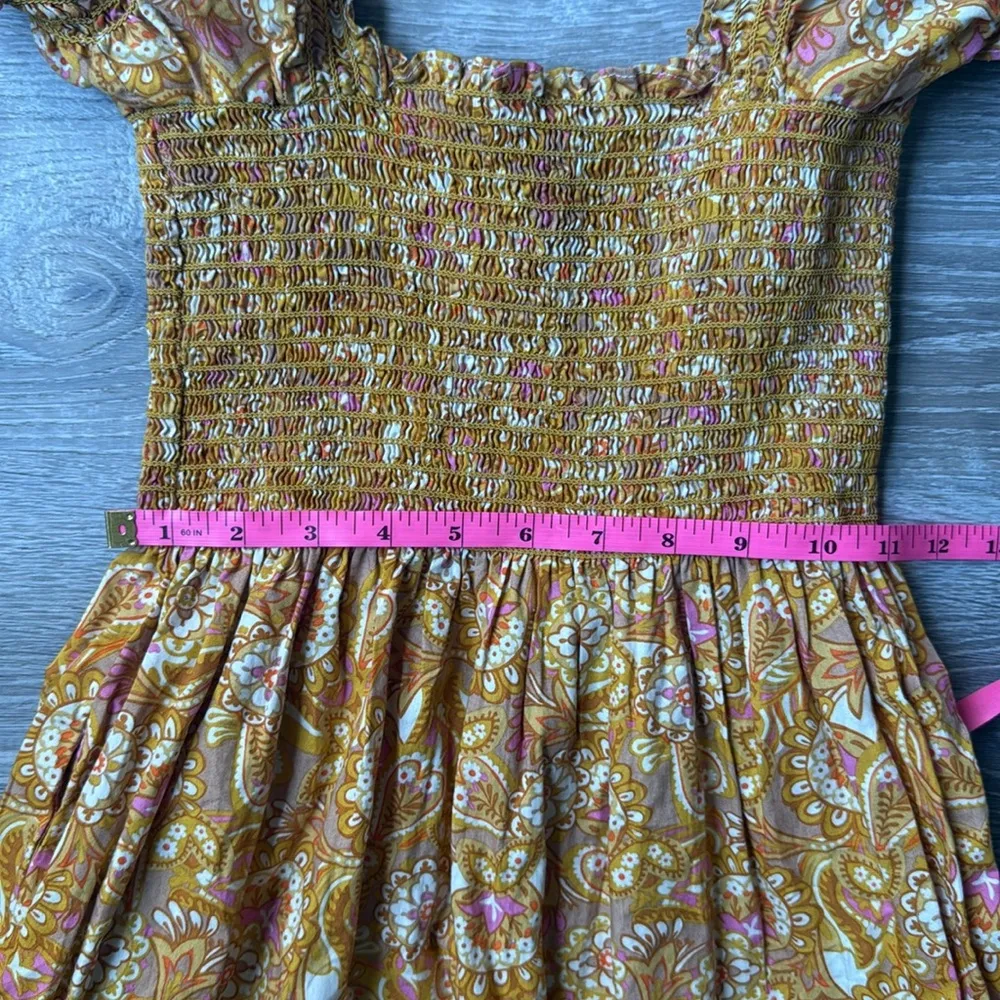 OPT Daphne Smocked Midi Dress Small Orange - Image 11