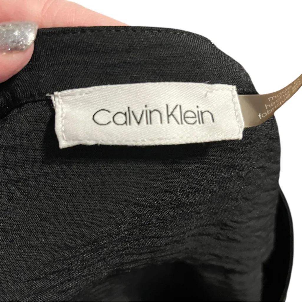 Calvin Klein Black Button-Up Blouse with Gold Buttons &  3/4 or long sleeves - Image 10