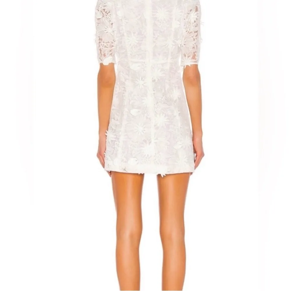 LPA Tersa Mini Dress White Floral medium 3d bridal shower baby shower wedding - Image 2