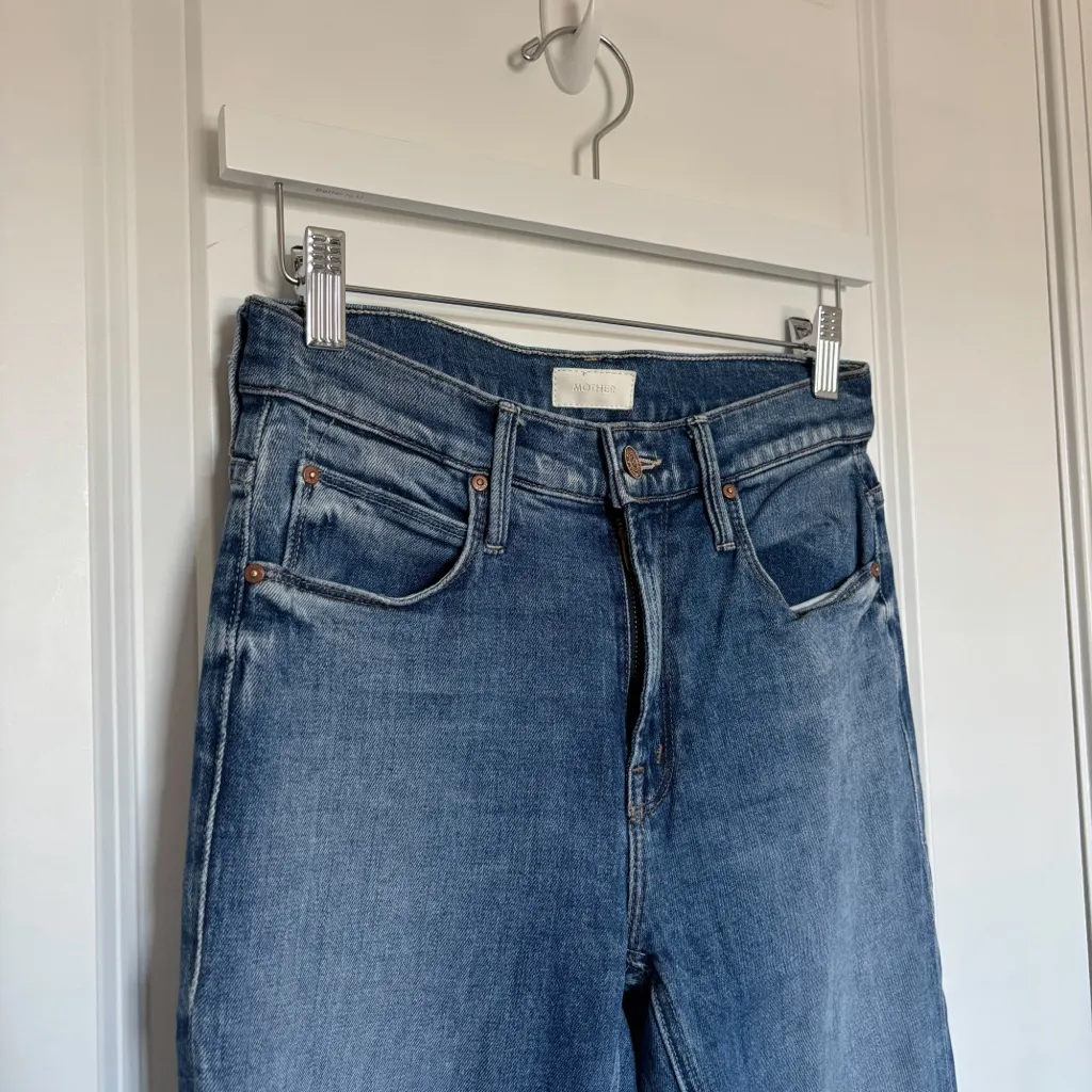 Mother The Runaway Step Fray Jeans Spice it Up Blue Size 25 - Image 10