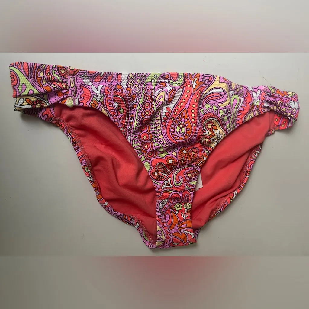 Jessica Simpson Women’s Hipster Bikini Bottoms size XL Mandarin Multi - Image 3