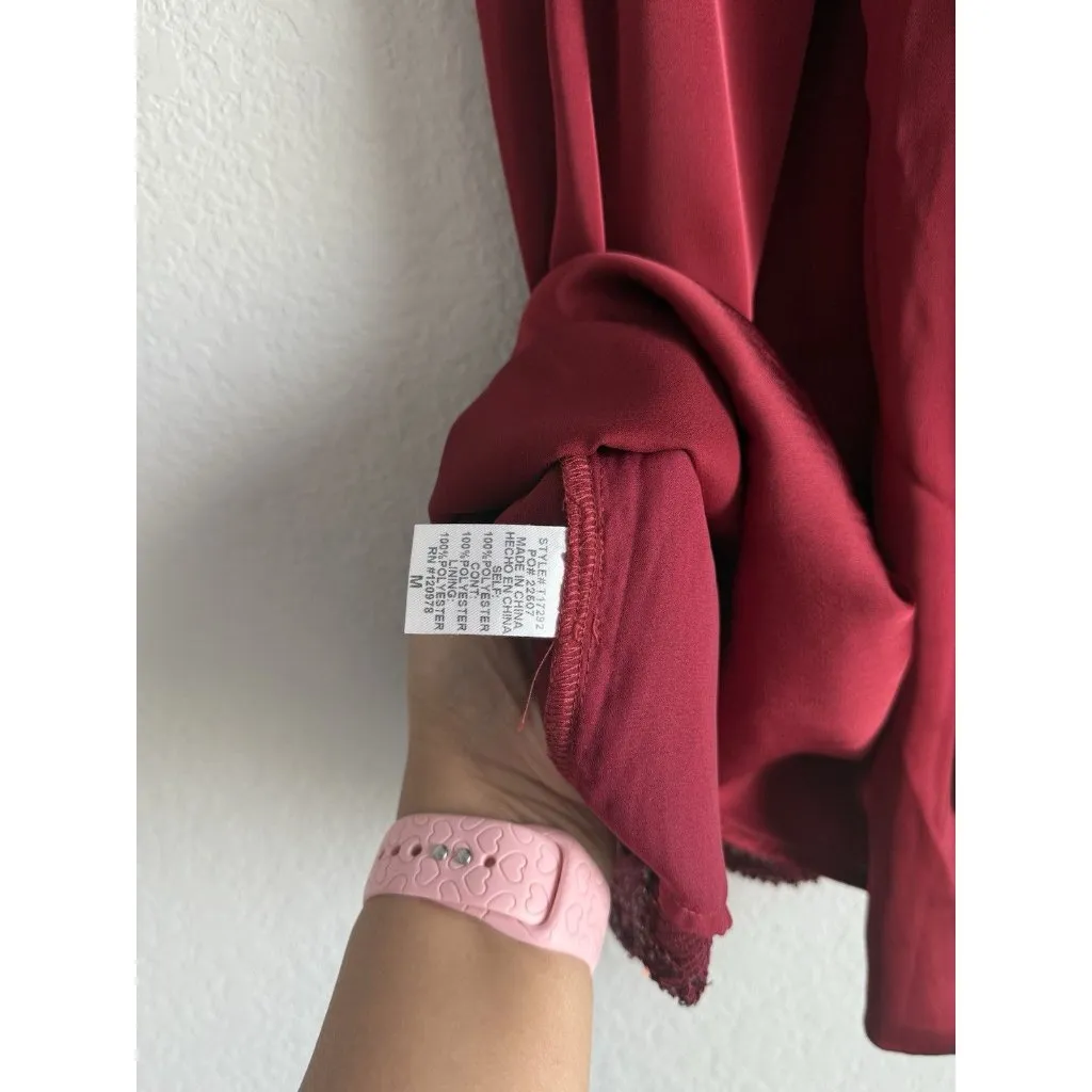 Entro Women’s Wine Halter Neck Sequin Satin Sleeveless Blouse Shimmer Size M NEW - Image 7