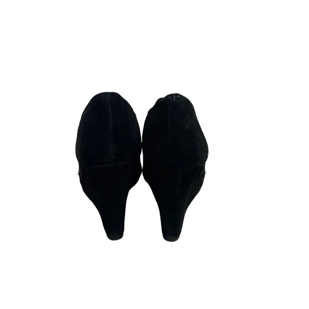 JESSICA SIMPSON Cutey Women’s Leather Wedge Heels Pointed Toe Black Suede Size 8 - Image 3