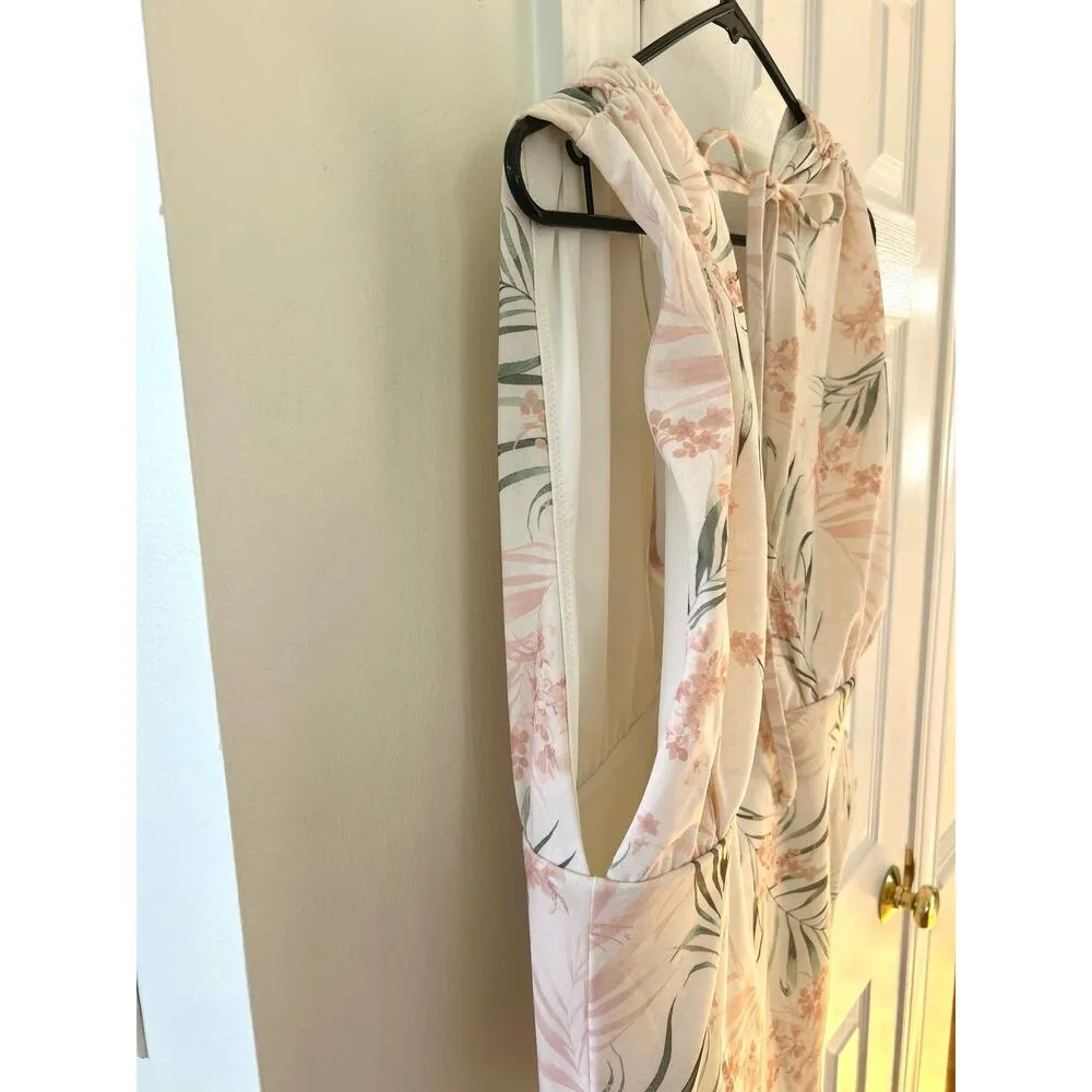 NWOT ASOS Plunge White Pink & Green Tropical Leaf Print Bathing Suit - Image 5