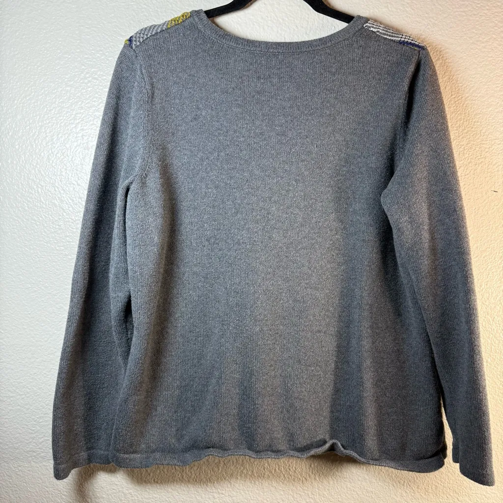 Talbots Gray and Blue Striped zip up sweater SZ:1X - Image 2