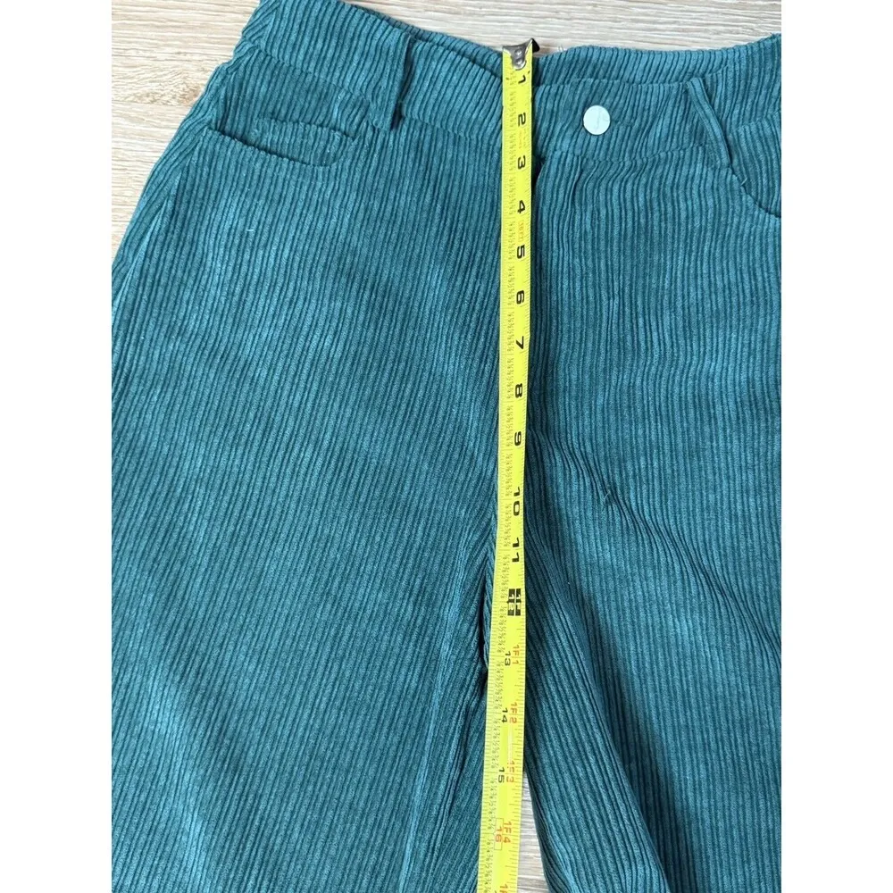 Princess Polly Corduroy Flared Pants women Size 2 green 80s wide leg Bottoms - Image 4