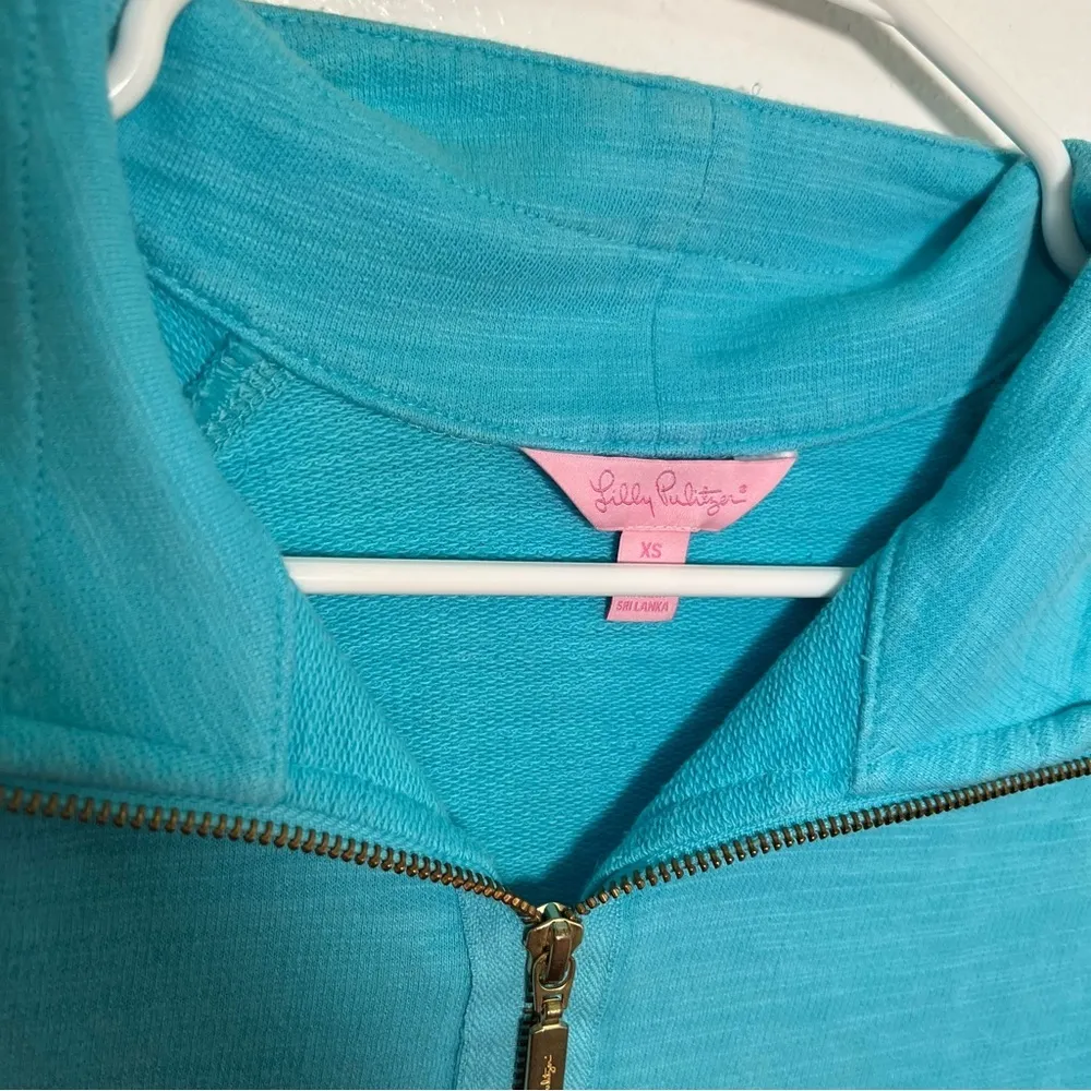 Lilly Pulitzer Popover Sweatshirt Bayside Pool Blue - Image 9