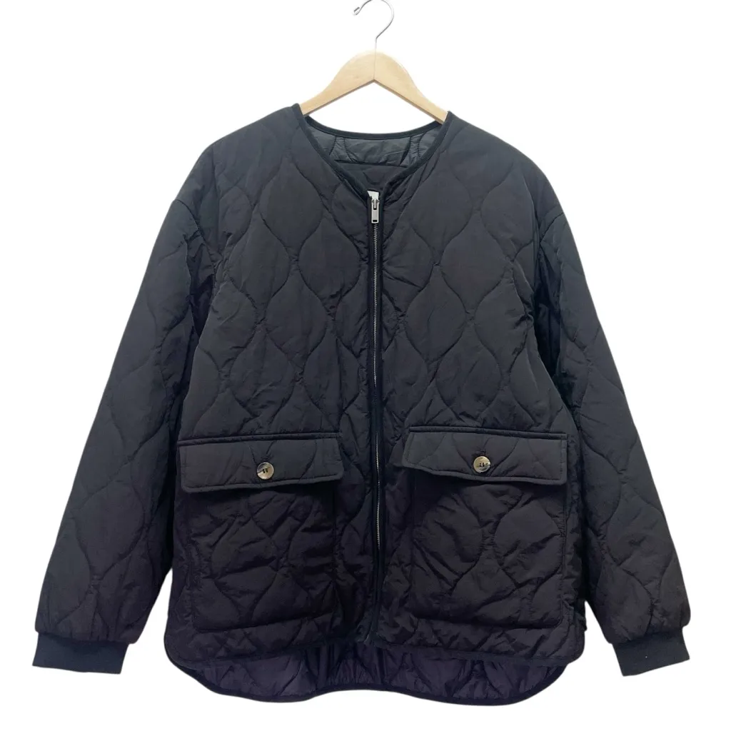 Joie Black Quilted Jacket Women’s Size XL Zip Front Lightweight Puffer Coat - Image 2