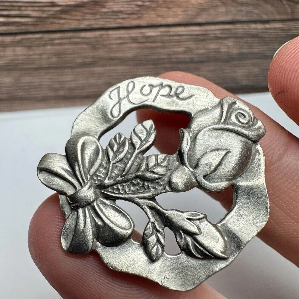 Hope Rose Longaberger 2004 10 Years of Giving Pewter Anniversary Brooch Pin - Image 6