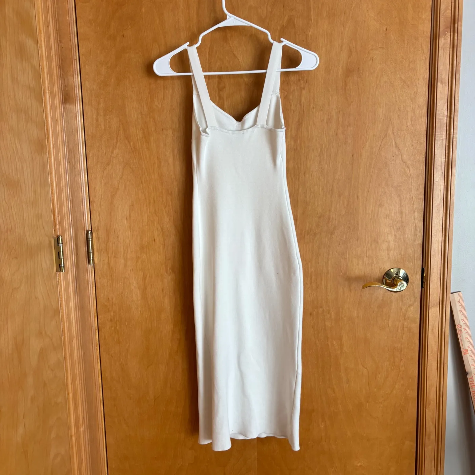 Abercrombie‎ & Fitch Womens White Bodycon Midi Dress Sleeveless Slit Size XSP - Image 4