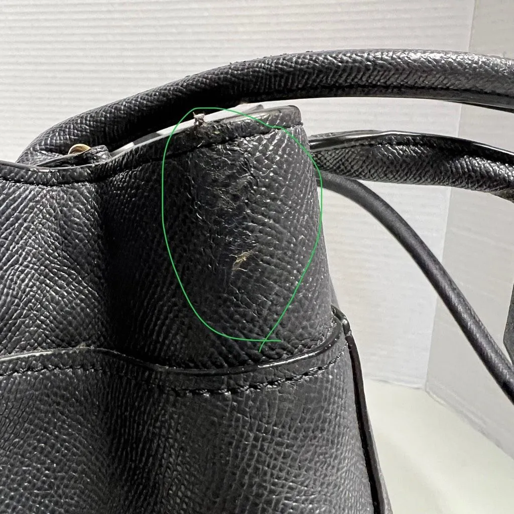 COACH F31474 Womens Black Cross Grain Leather Tote Bag 9.5X5X13.5 - Image 8