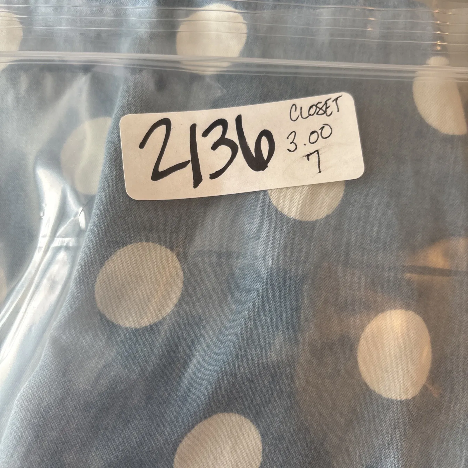 Seven 7 Womens Button Up Shirt Size S Chambray Denim Top Polka‎ Dot Long Sleeve - Image 9