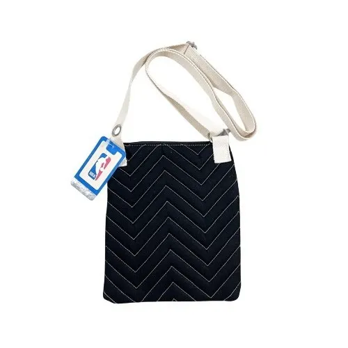 NBA‎ Brooklyn Nets Basketball Black Chevron Quilted Crossbody Bag Purse NEW - Image 2