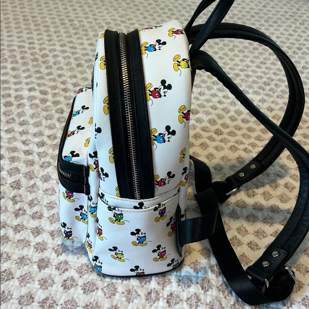 Disney Loungefly Mickey All Over Print Multi/Rainbow Mini Backpack WDW - Image 11