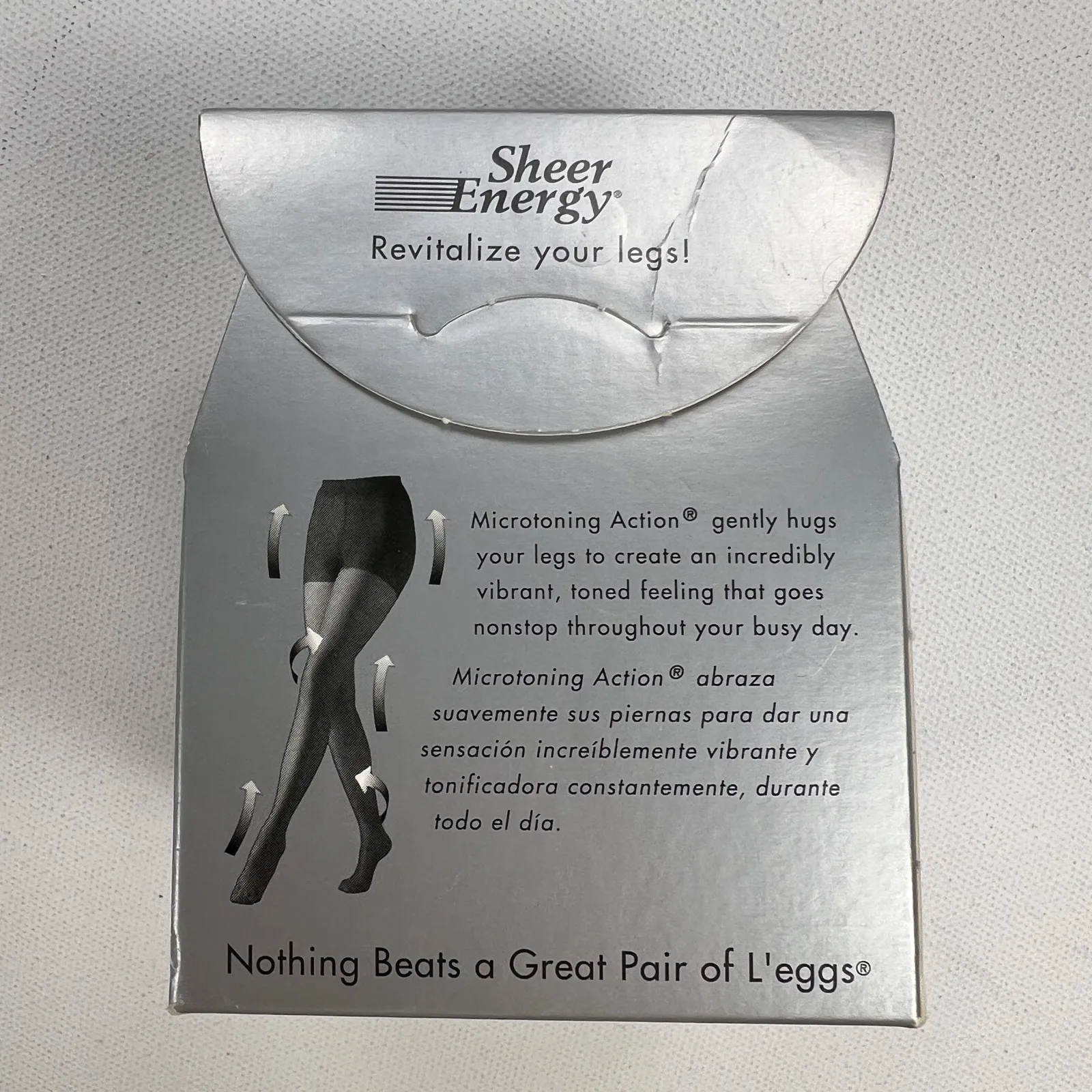 Vintage L'eggs Sheer Energy Control Top Pantyhose Sheer Toe Jet Black Queen Size - Image 5