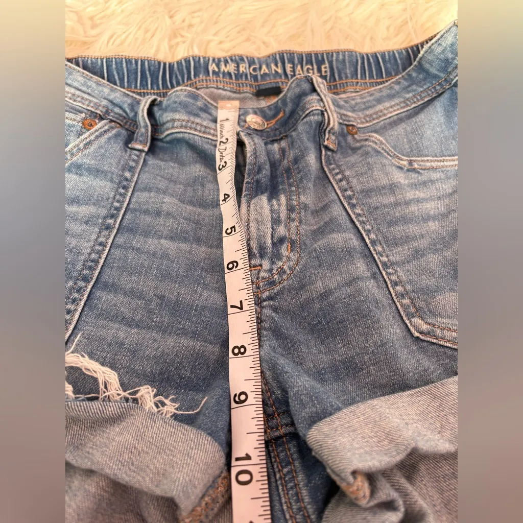American Eagle Stretch Denim Utility Shorts Size 8 - Image 3