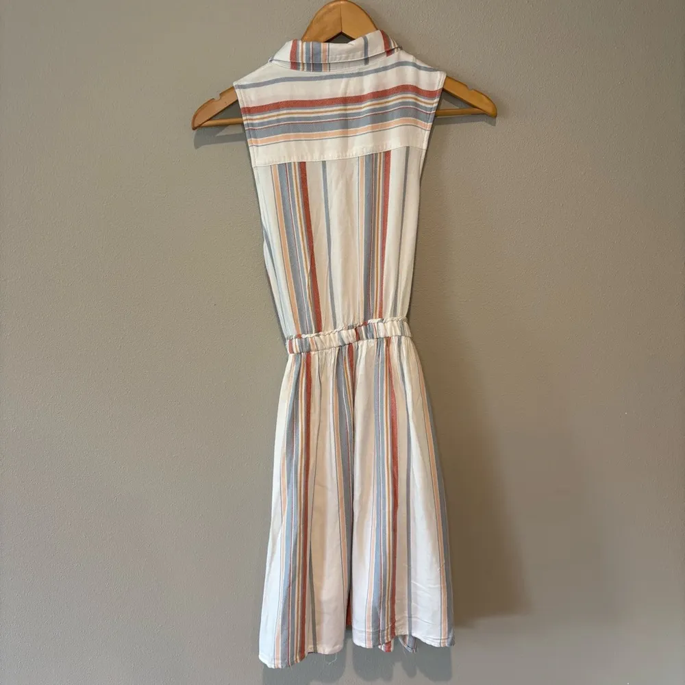OLIVE + OAK‎ Women’s Sleeveless Collared Casual Summer Dress with Stripes Medium - Image 2