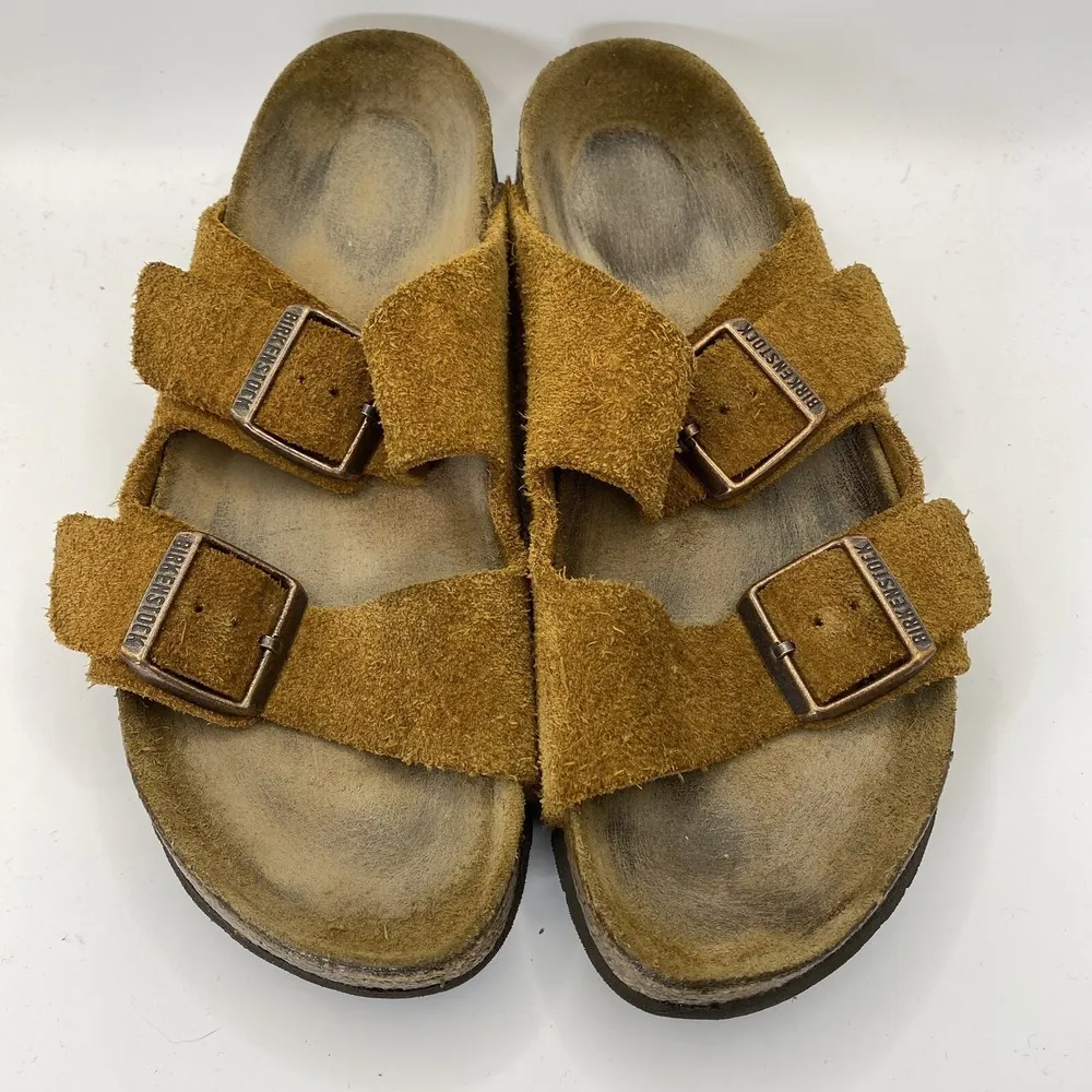 Birkenstock Unixes Old School Camell Suede Sandals Size 38 W7 compared to others - Image 3