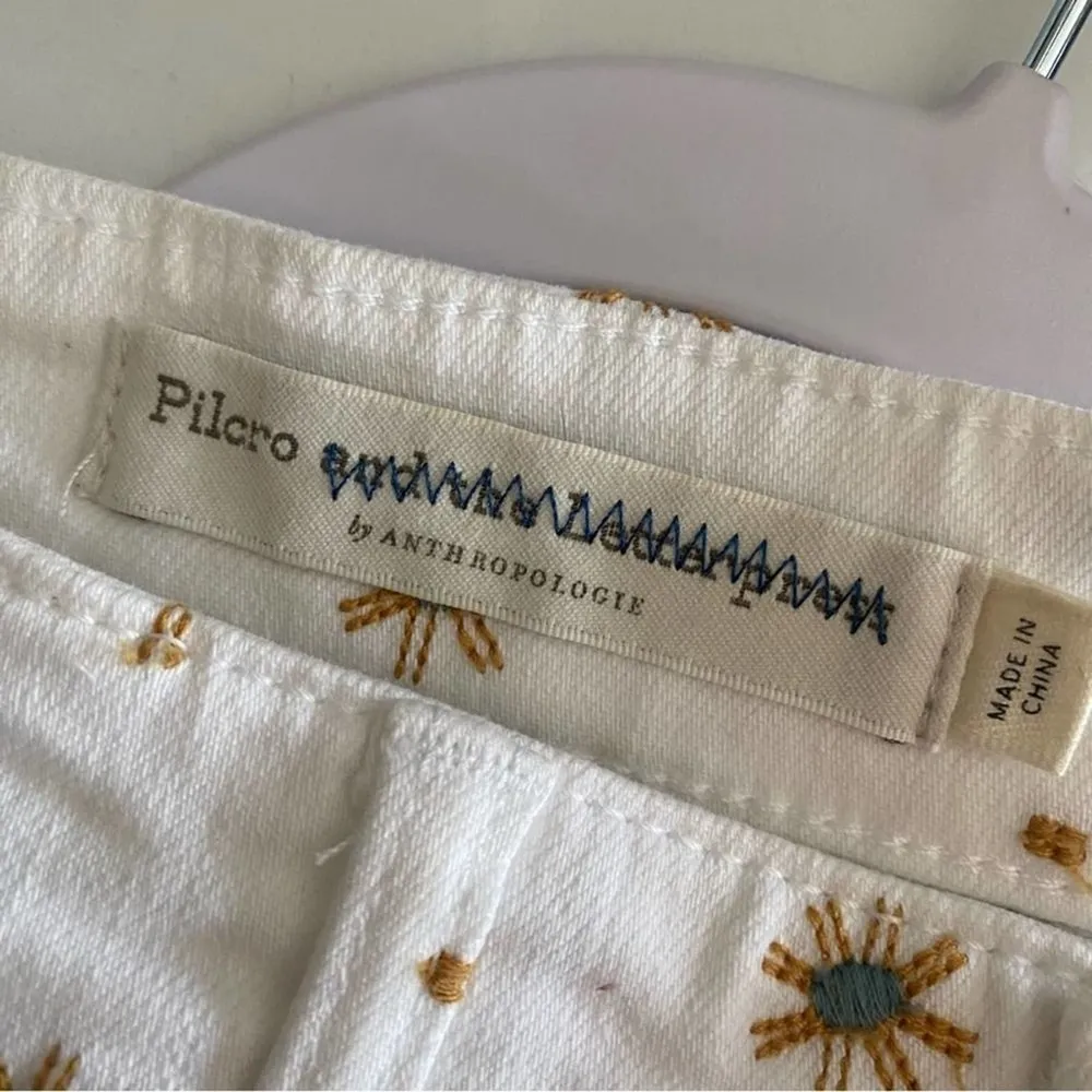 Anthropologie Pilcro and the letterpress starburst embroidered denim shorts - Image 8