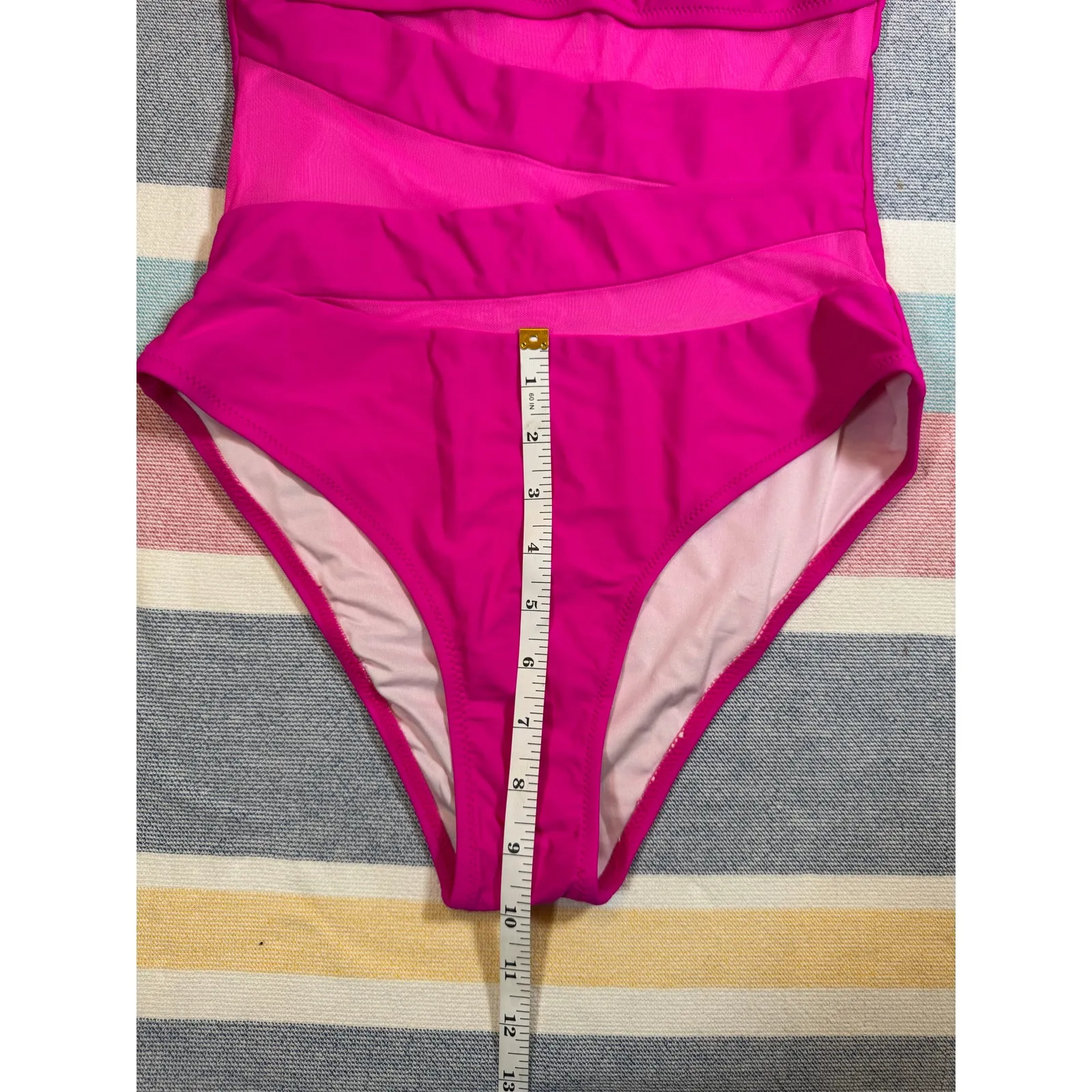 NWT Hot Pink Mesh Panel One Piece Swimsuit – Size Small - Image 5