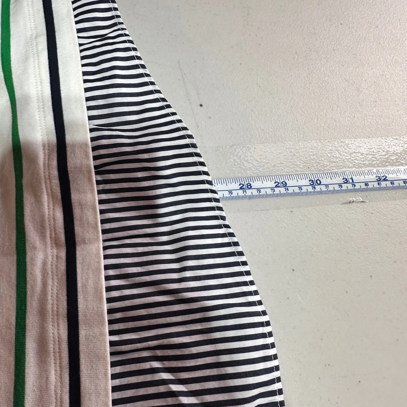 Lauren Ralph Lauren Size 2X‎ Top White Green Navy Striped 3/4 Sleeve Crown Logo - Image 9