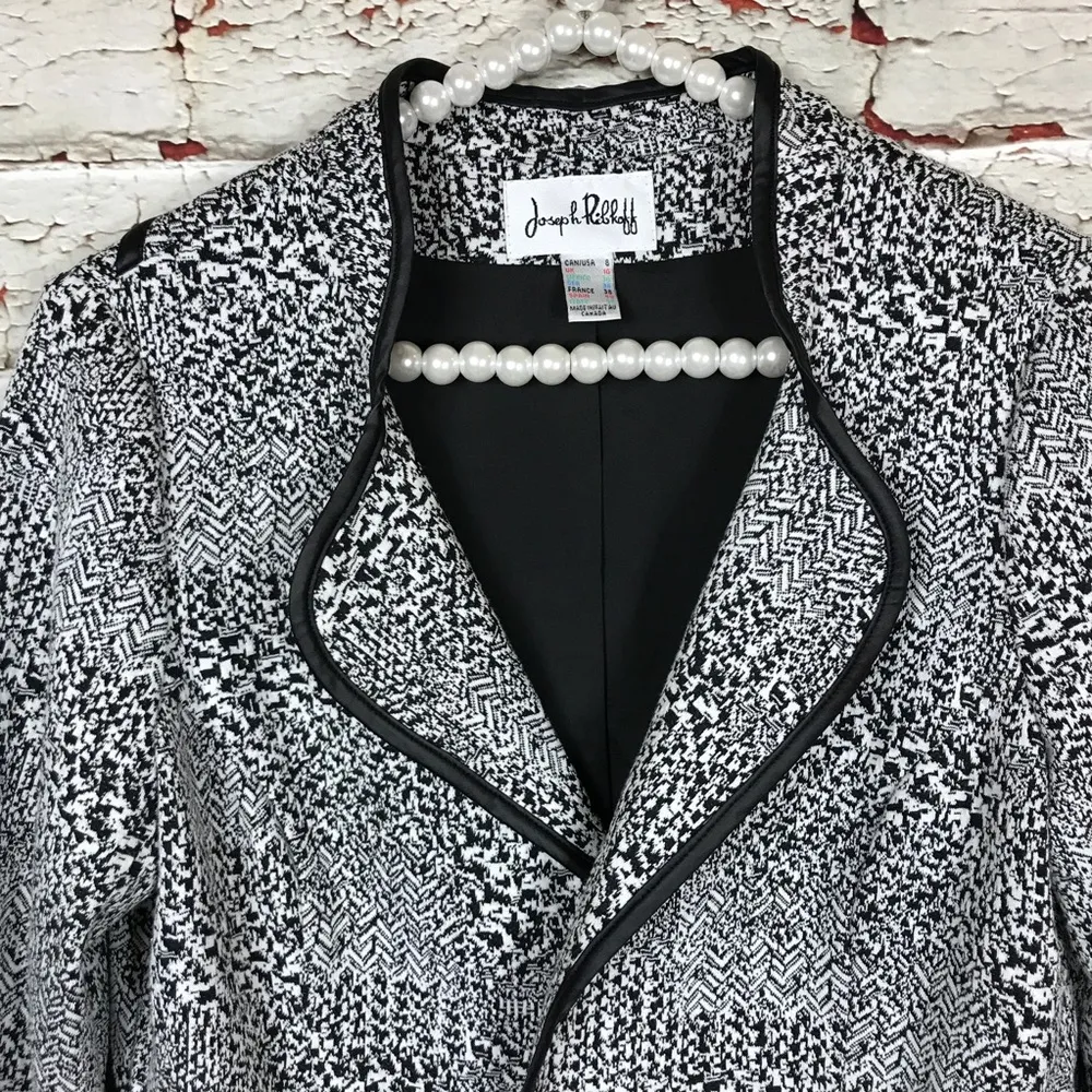 Joseph Ribkoff Jacket Blazer Size 8 Coat Fully Lined Open Front Career Cozy - Image 2