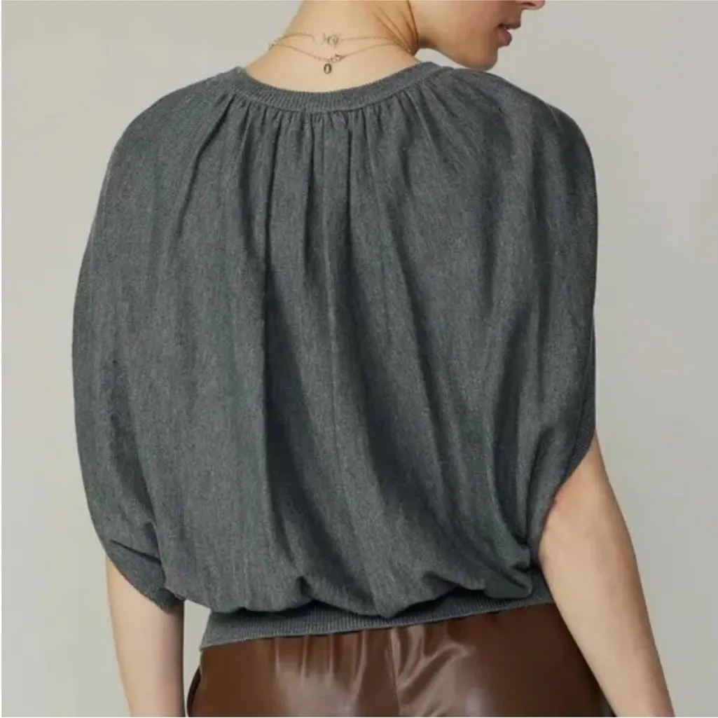 Current Air Grey Open Sleeve Cape Sweater Size L NWT - Image 4