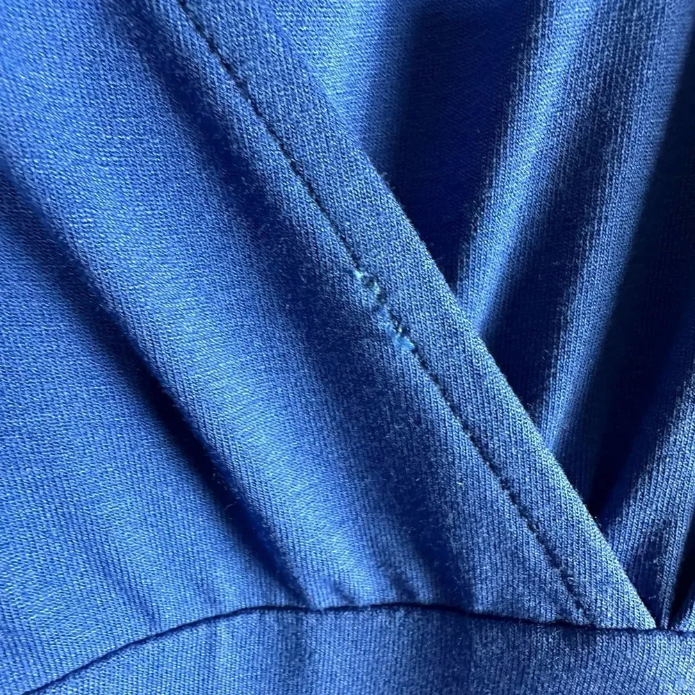 Eileen Fisher Knit Dress Blue Rayon Spandex Long Sleeve Stretch - Image 8