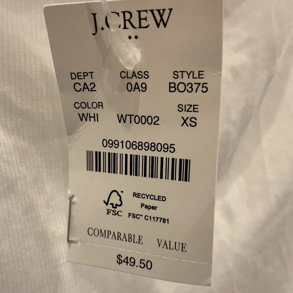 NWT J. Crew Factory Classic cotton cardigan shell Sz XS White - Image 6