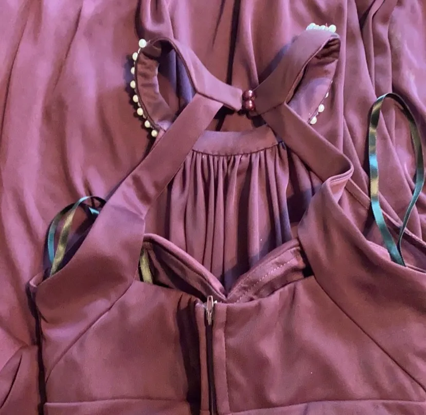 Beaded full length halter Dress gown Size 3 - Image 5