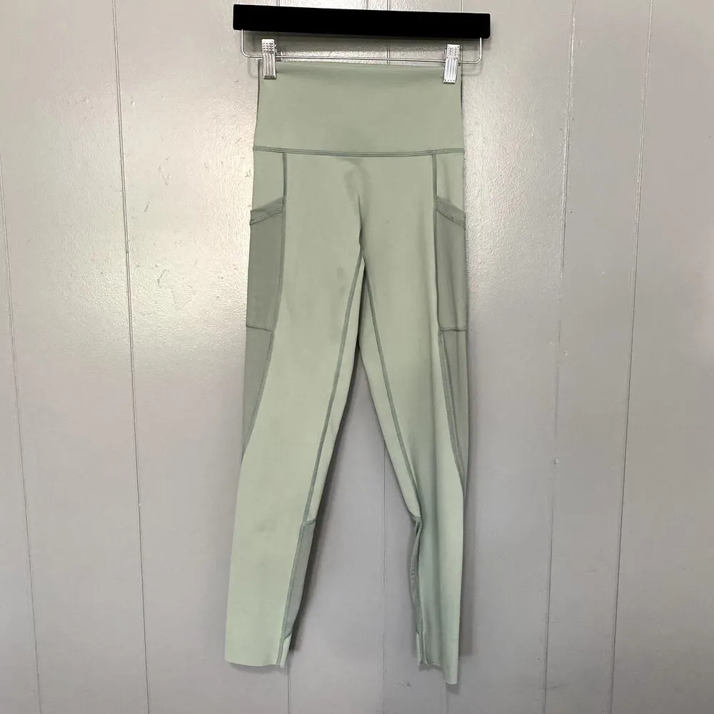 Aerie Offline Sage Green Mesh Panels Goals High Rise Athletic 7/8 Leggings S - Image 2
